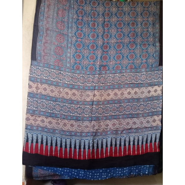 Ajrakh Block print Saree 